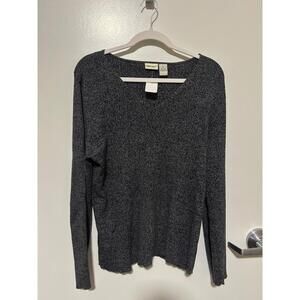 Vintage Cherokee Sweater XL Made in Japan Gray Knit Long Sleeve Pullover